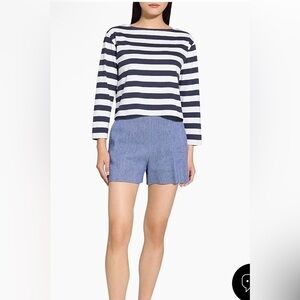 NWT Theory Clinton Striped Cotton Boatneck Shirt Small